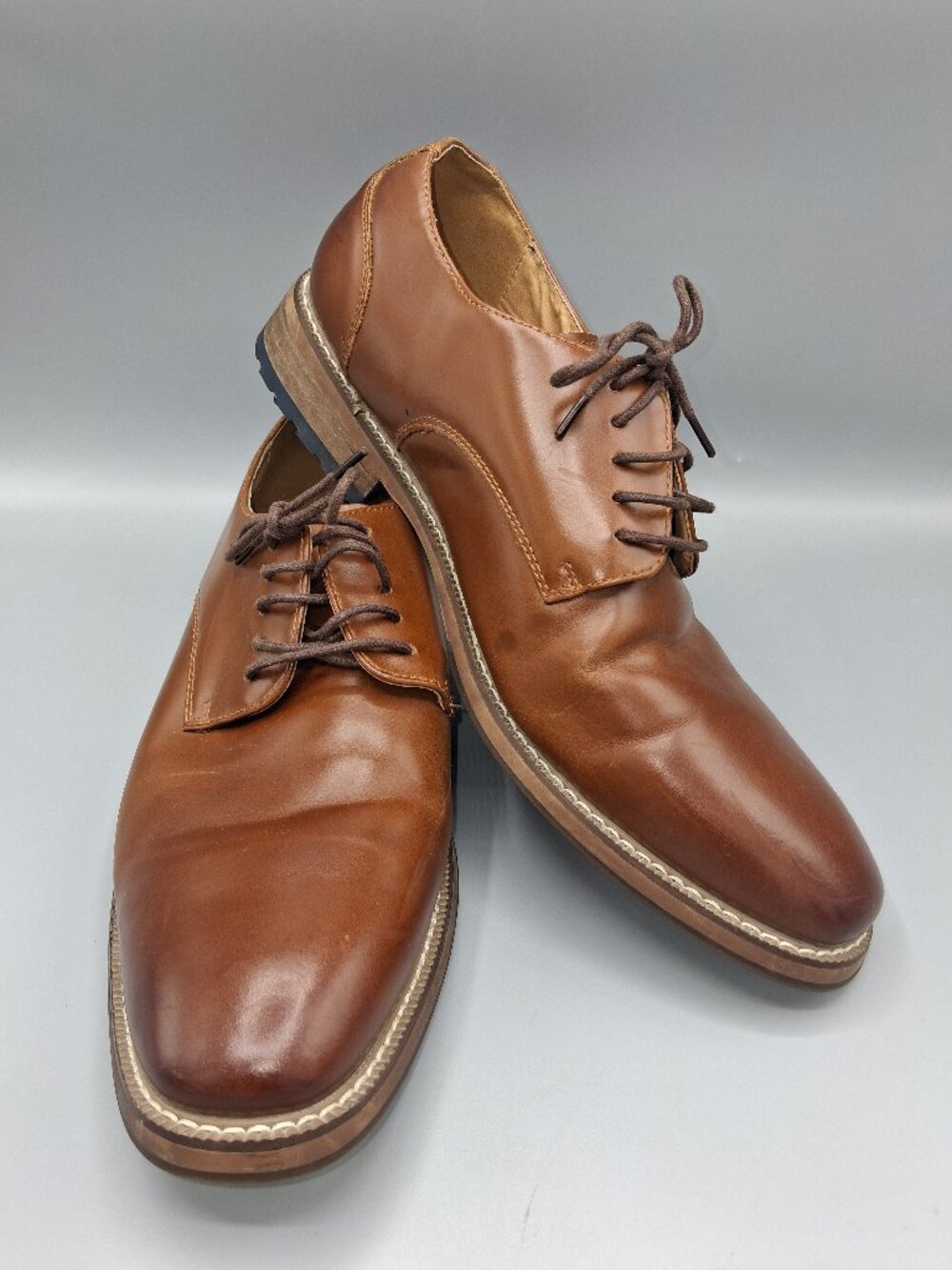Joseph Abboud Dress Shoes 10D Brown Leather Oxford Lace Up Mens
